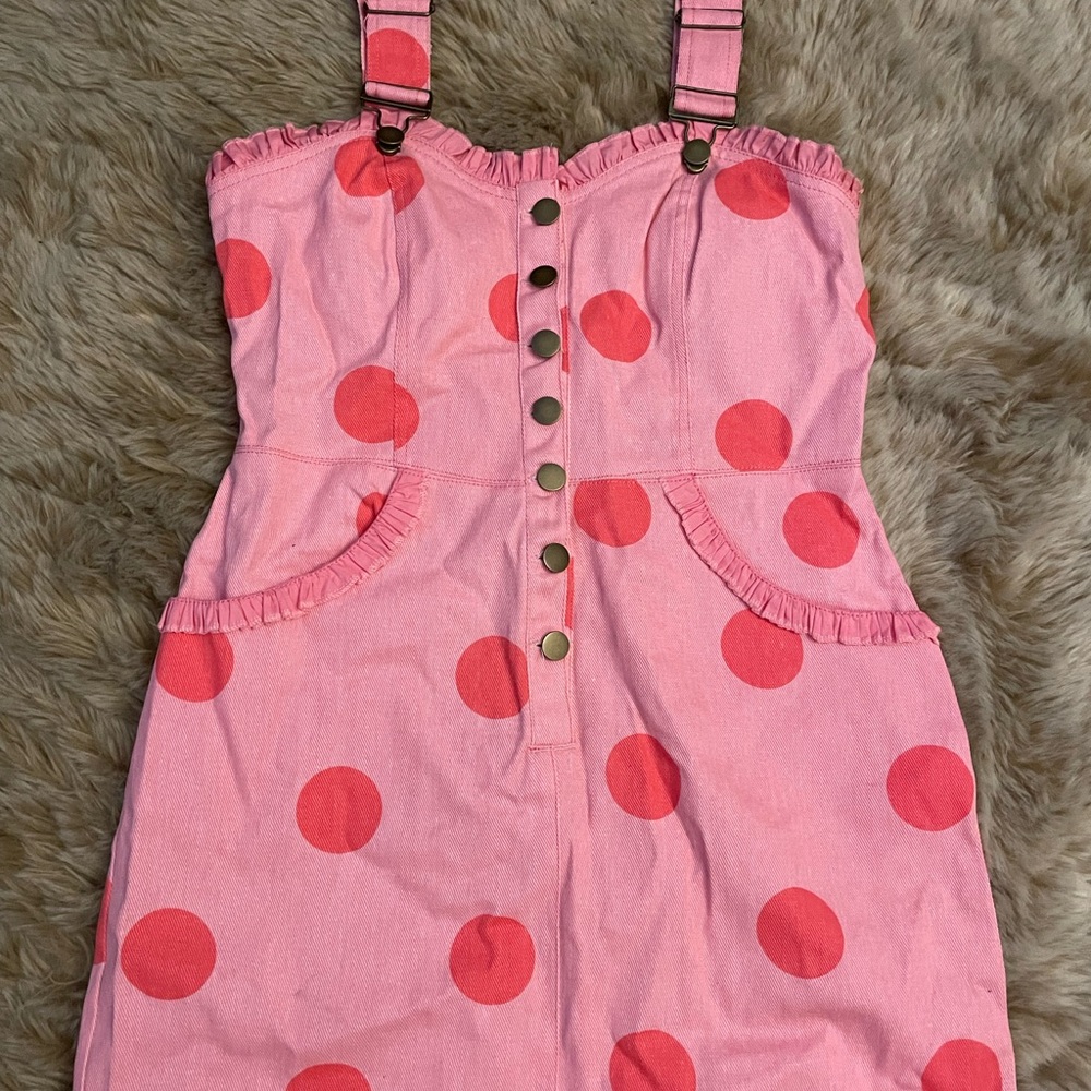 Unique Vintage Pink and Red Mini Dress